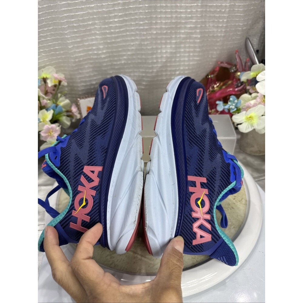 (B2) Hoka One One Women's Running Shoes, Size 8 B Clifton 9 1127896 BBCRM, Blue - Picture 6 of 15